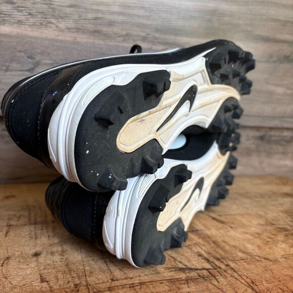 Nike Baseball Rubber Cleats Black White Men's 10 Good Used Condition - Picture 5 of 11